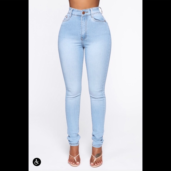 Marilyn High Waisted Skinny Jeans - Light Wash 1X - Picture 2 of 7